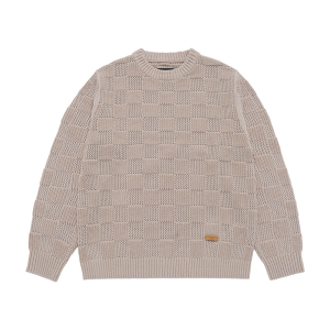 LEATHER WAPPEN OVERSIZE KNIT LIGHT BEIGE